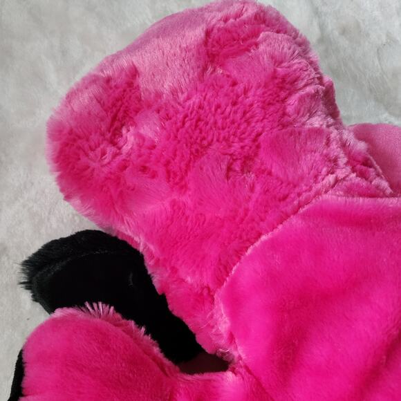 Dan Dee Jumbo Dog Plush 26" Hot Pink Fur Sewn Sad Tired Eyes Floppy Lays Flat - Picture 6 of 10